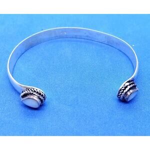Vintage Cuff Bracelet 925 Sterling Silver MOP Mother Of Pearl Accents Native